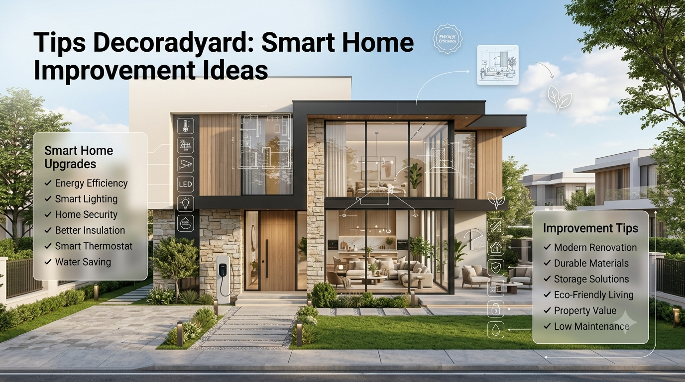Elegant modern living room with luxury décor, indoor plants, decorative accessories, layered textures, natural lighting, and contemporary open-concept home design.Decoration Ideas Decoradyard – Stylish Home Inspiration Guide (2026)