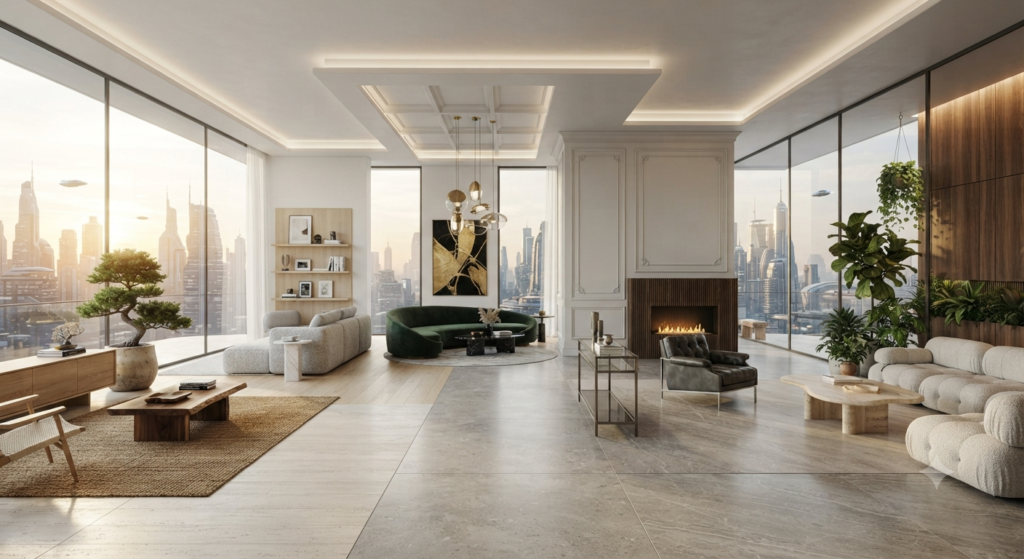 Popular interior design styles featuring modern, minimalist, Scandinavian, Japandi, bohemian, transitional, and contemporary home interiors.