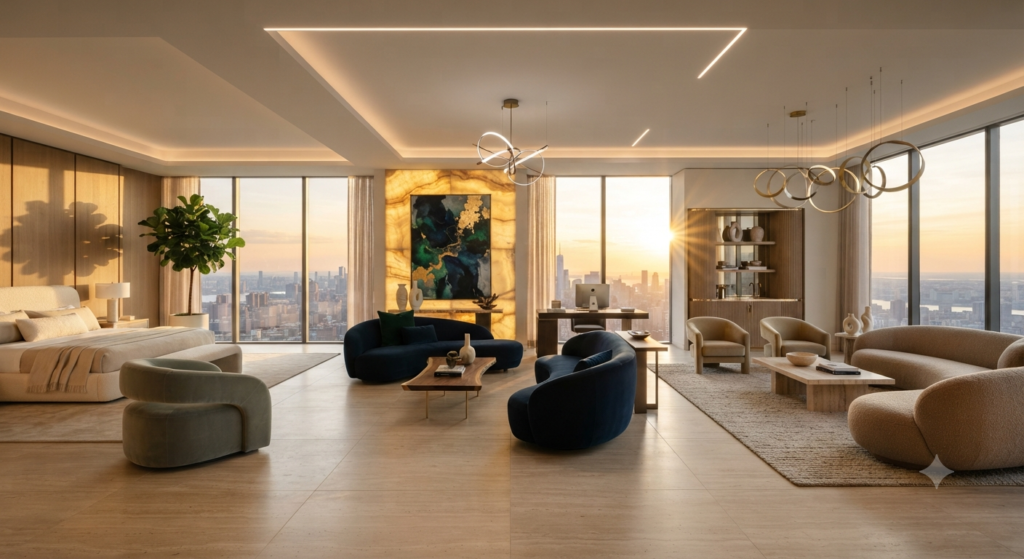 Color psychology in interior design featuring different room color palettes, calming neutrals, warm tones, accent walls, and stylish home decor combinations.